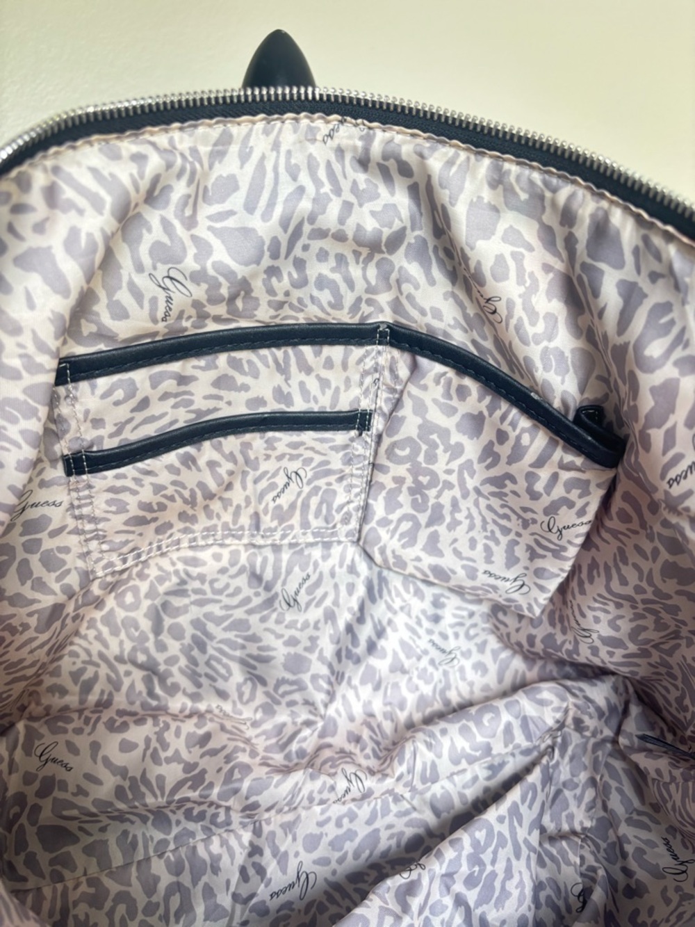 Guess Black Croc-Embossed Patent Tote - Picture 10 of 13